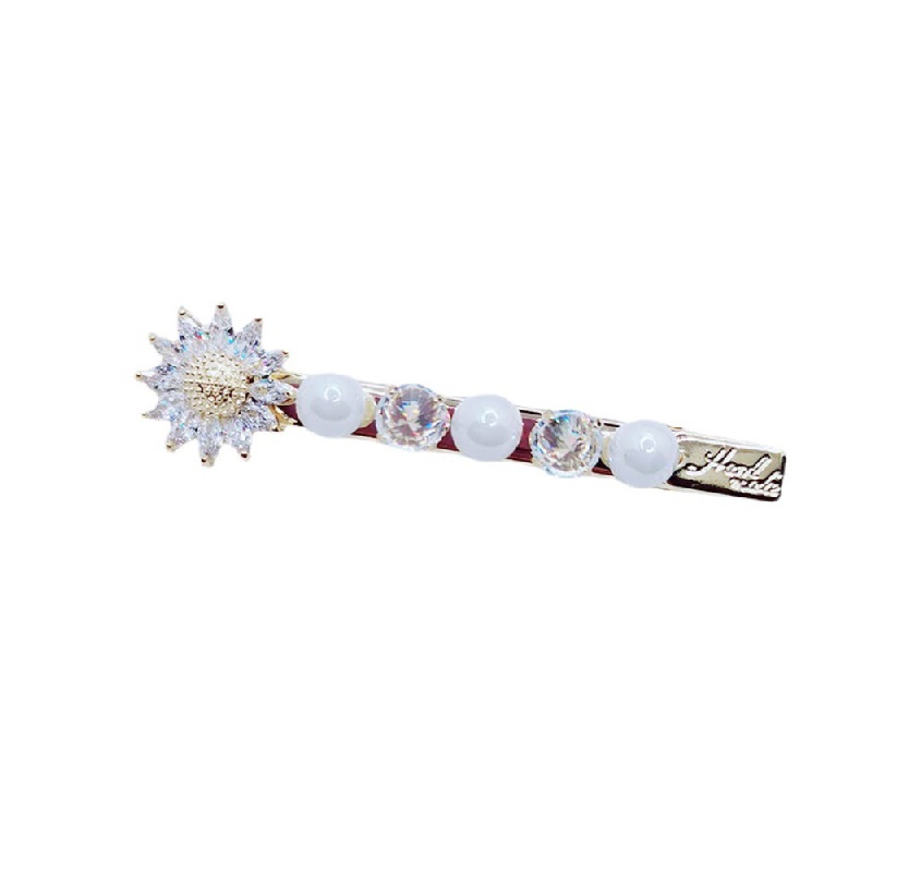 Sunflower Pearl Crystal Hair Pin